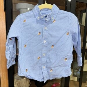 Janie & jack bulldog Oxford shirt chambray embroidered dogs puppies UGA georgia